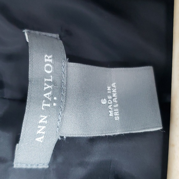 Houndstooth Blazer Jacket Wool Blend Size 6 Ann Taylor Boxy - Picture 6 of 7